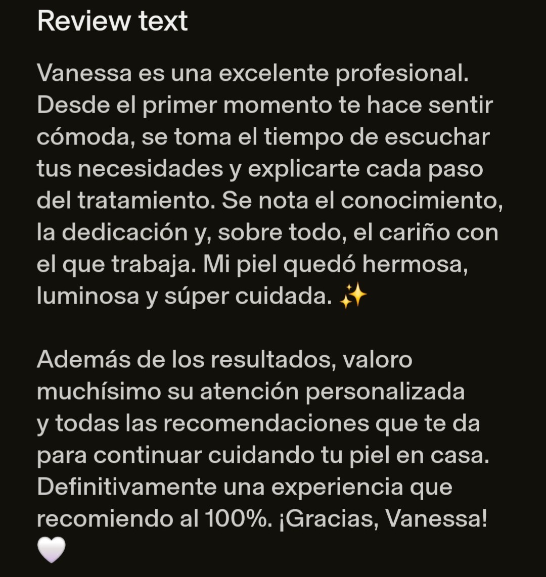 Reseña 3 de una paciente de Vane Studio